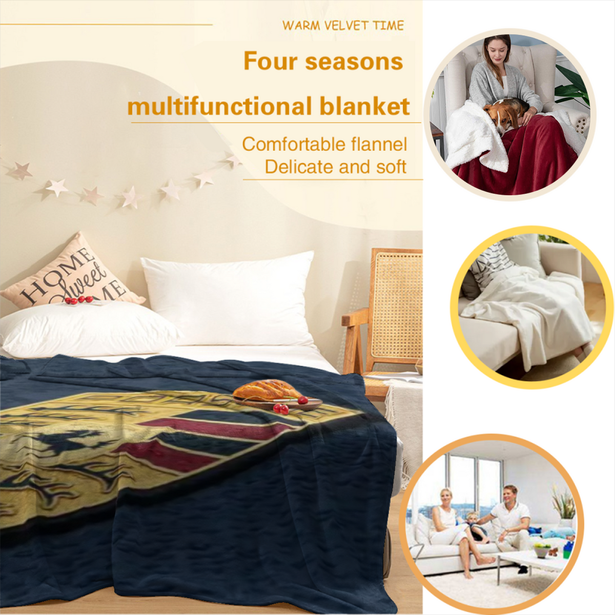 Moonbeam Mirage Home Accent Lightweight Flannel Throw ¨C Warm Coral