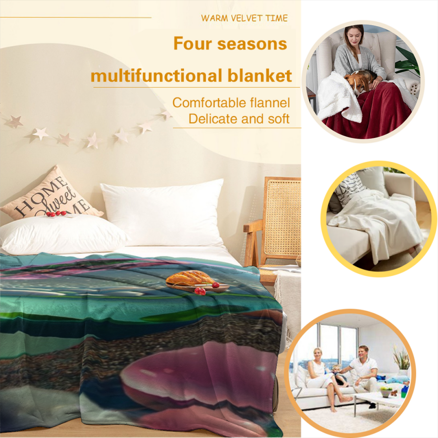Modern Graphic Pattern Throw Blanket ¨C Stylish Printed Cozy Blanket