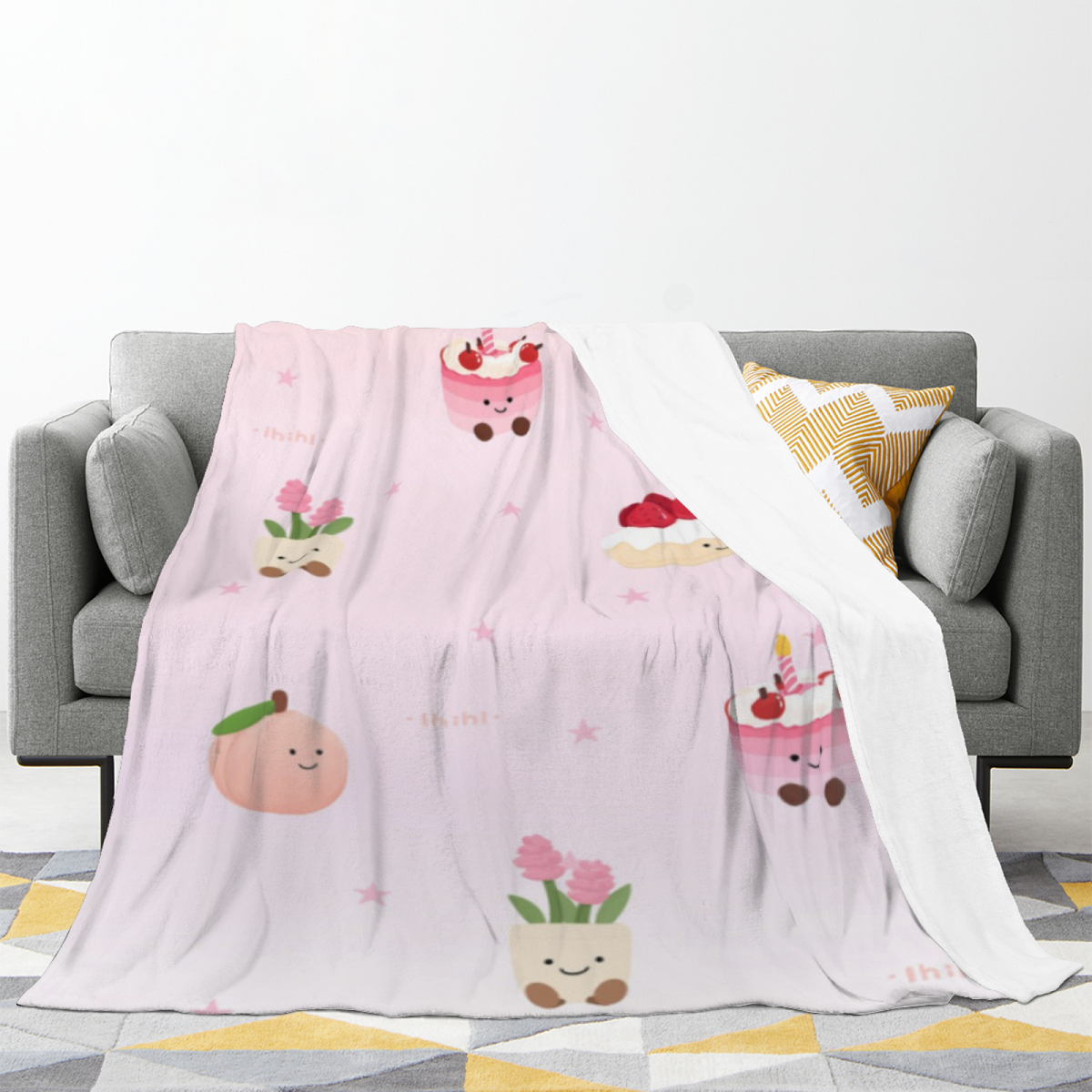 Creamy Ivory Whimsical Decor Plush Flannel Throw ¨C Rustic Hearth Edition