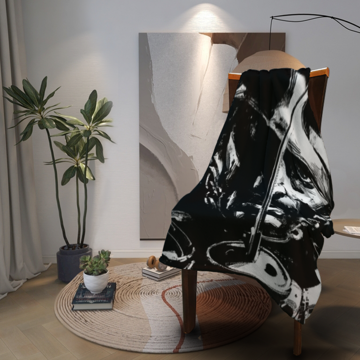 Soft Minimalist Plush Flannel Throw ¨C Cinnamon Lagoon Collection