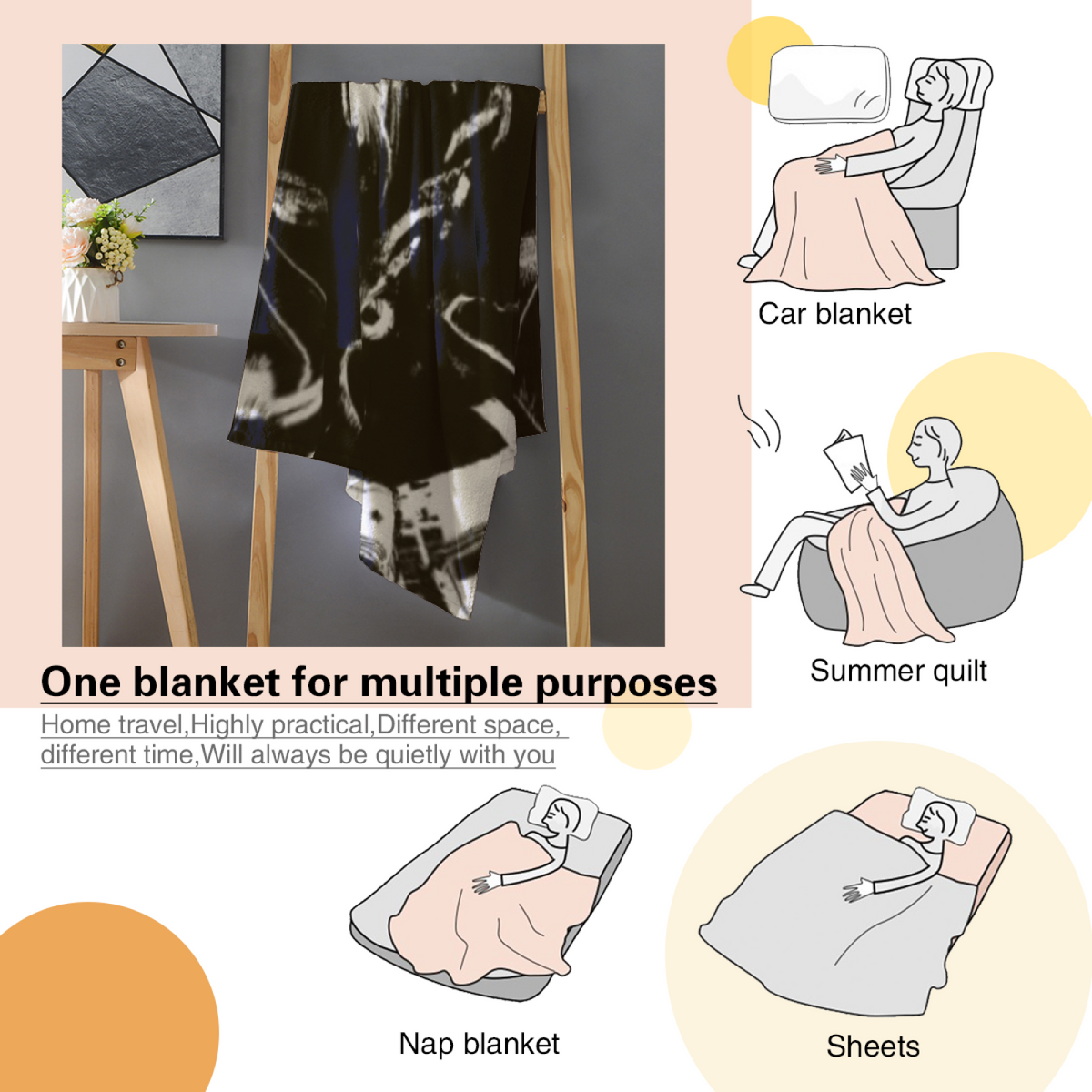 Soft Minimalist Plush Flannel Throw ¨C Cinnamon Lagoon Collection