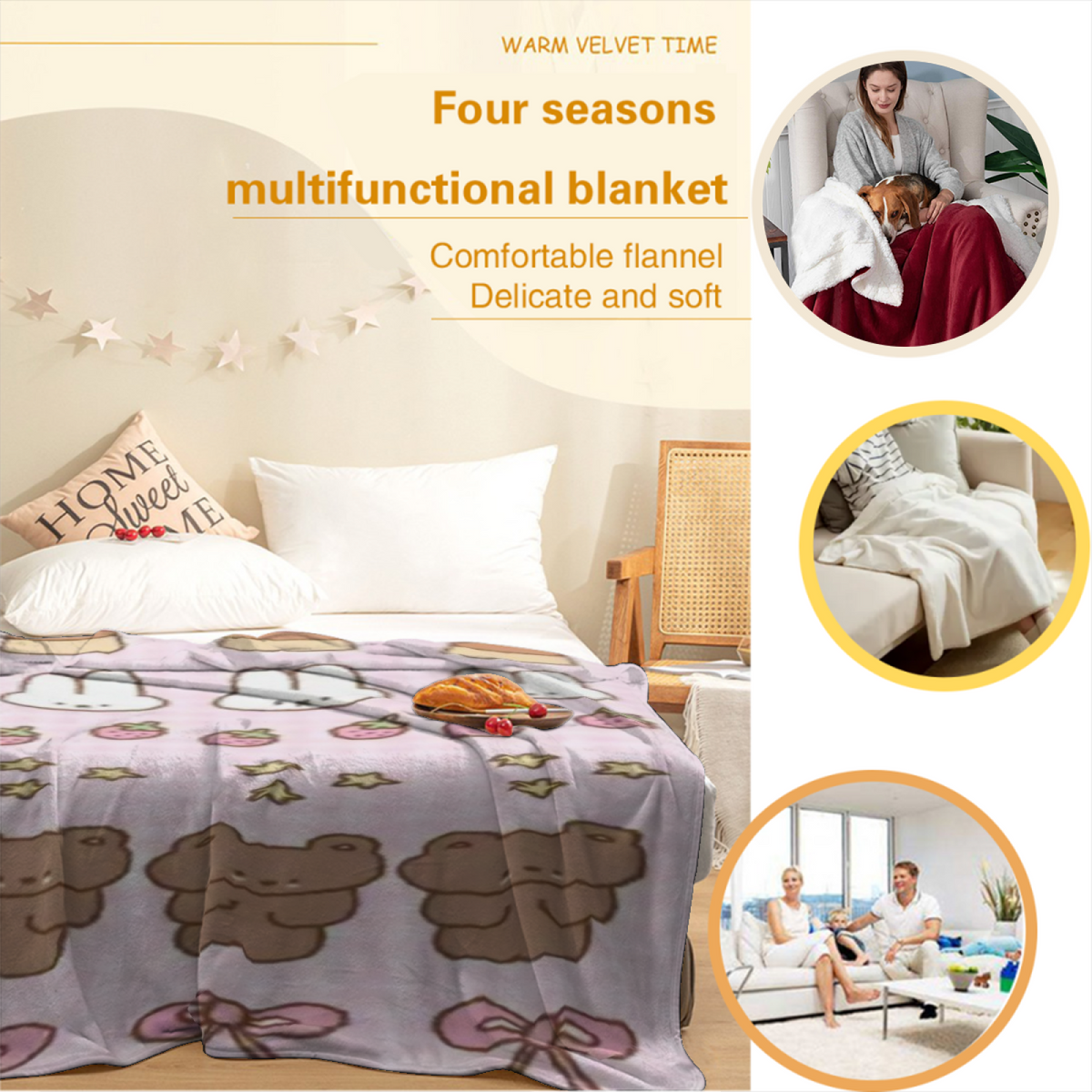 Soft Minimalist Plush Flannel Throw ¨C Alpine Rhapsody Collection
