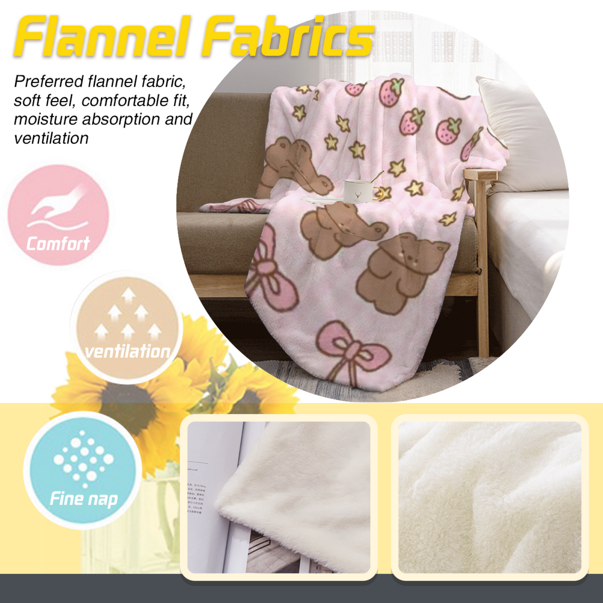 Soft Minimalist Plush Flannel Throw ¨C Alpine Rhapsody Collection