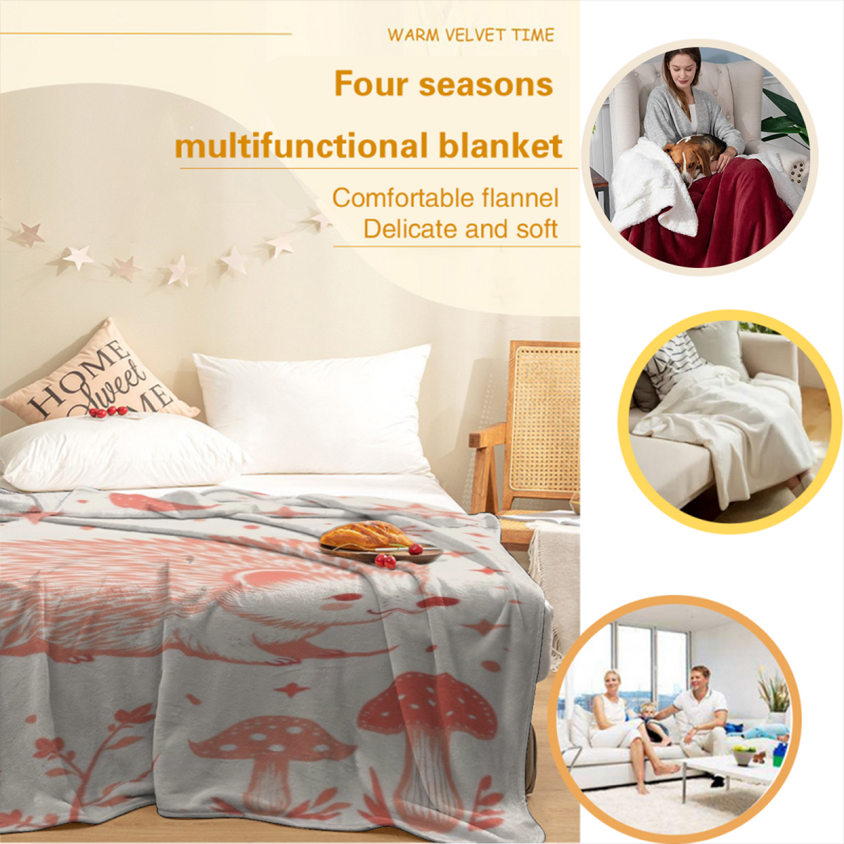 Eclectic Design Desert Mirage Pastel Multicolor Flannel Sofa Throw