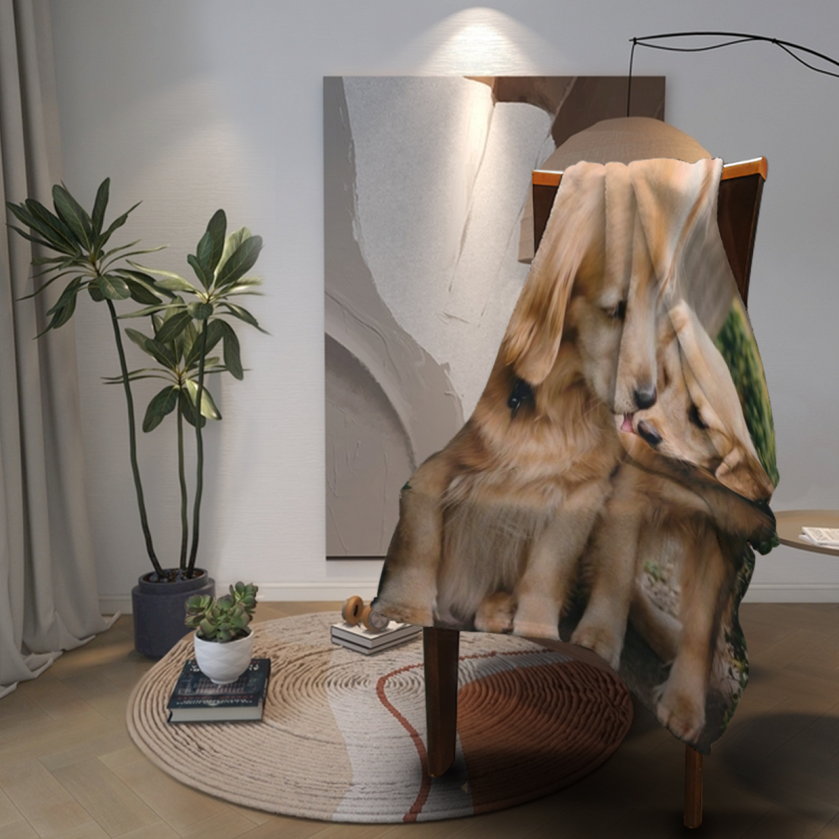 Enchanted Thicket Inspired Flannel Sofa Throw ¨C Earthy Neutral Palette