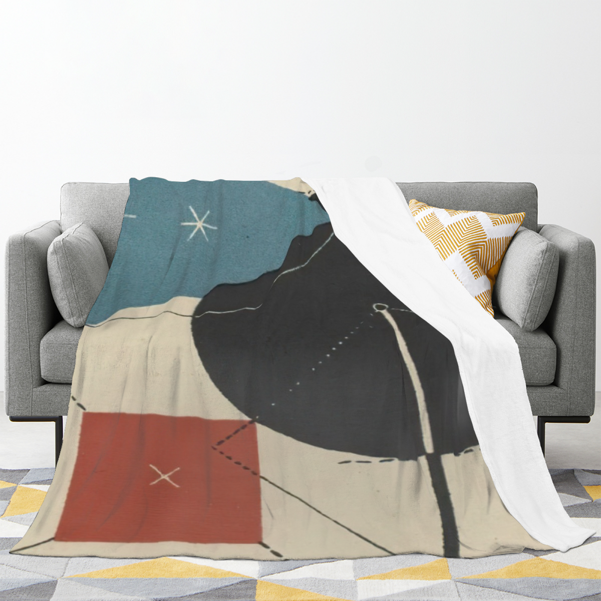 Hazy & Petal Playful Graphic All-Season Flannel Blanket