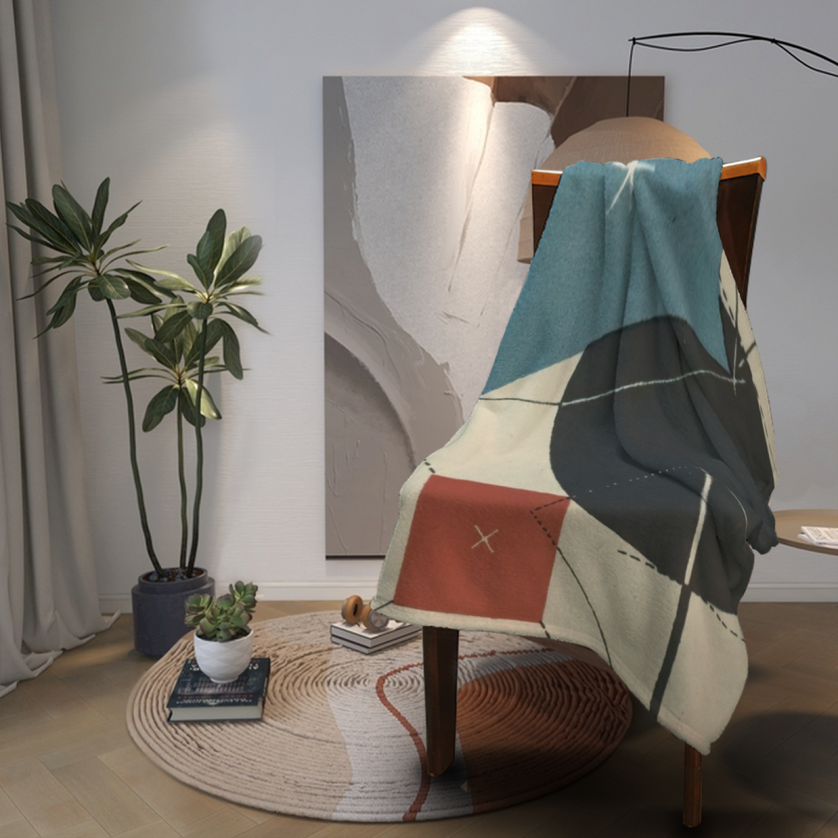 Hazy & Petal Playful Graphic All-Season Flannel Blanket