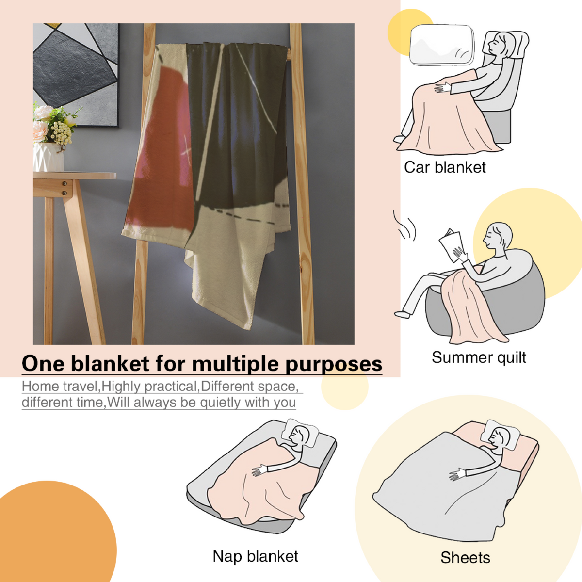 Hazy & Petal Playful Graphic All-Season Flannel Blanket