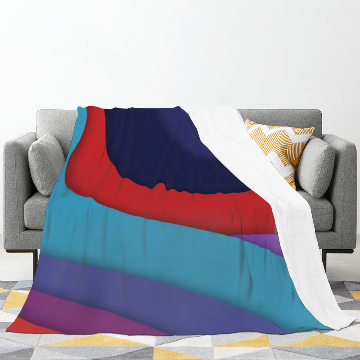 Breezy Jubilee Muted Sage Art Flannel Throw Blanket