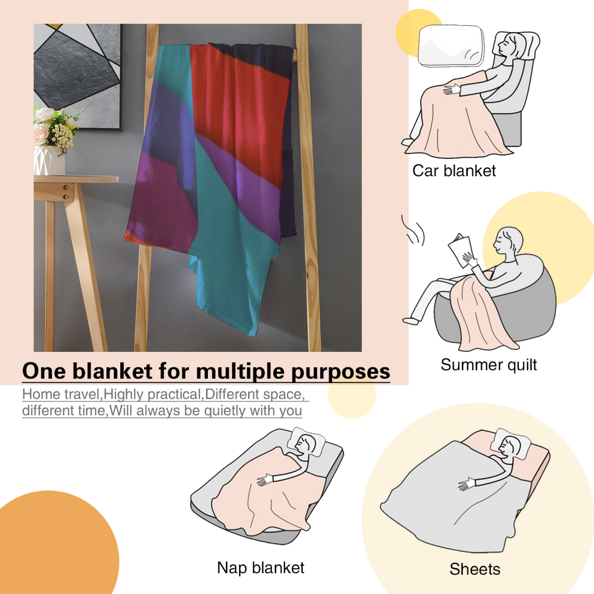 Breezy Jubilee Muted Sage Art Flannel Throw Blanket