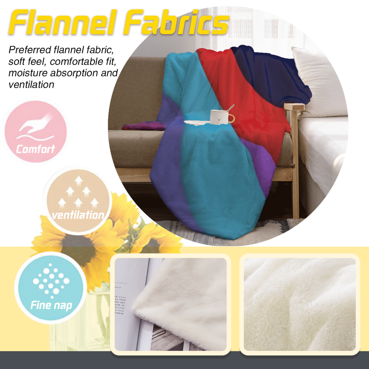 Breezy Jubilee Muted Sage Art Flannel Throw Blanket