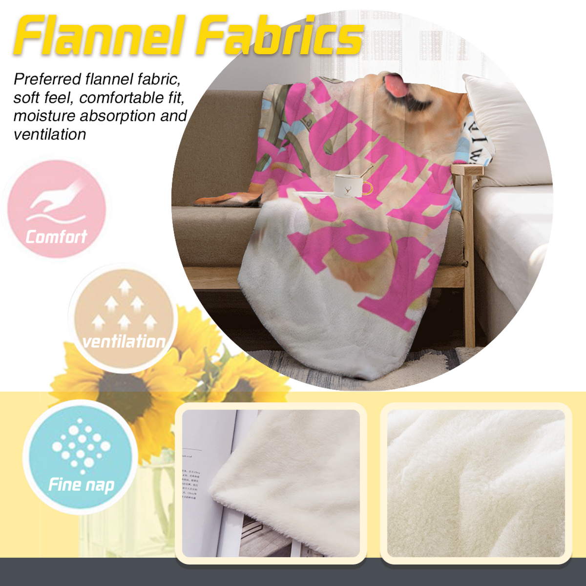 Tangerine Mosaic Inspired Cozy Flannel Bed Blanket ¨C Pastel Multicolor Palette