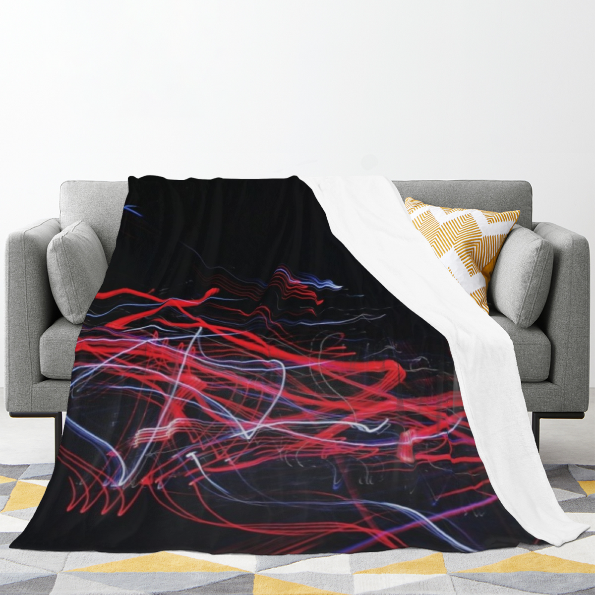 Amber Rhythm Artistic Pattern Soft Flannel Blanket