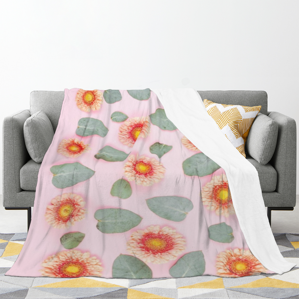 Frosted Wander Pastel Multicolor Art Decorative Flannel Blanket