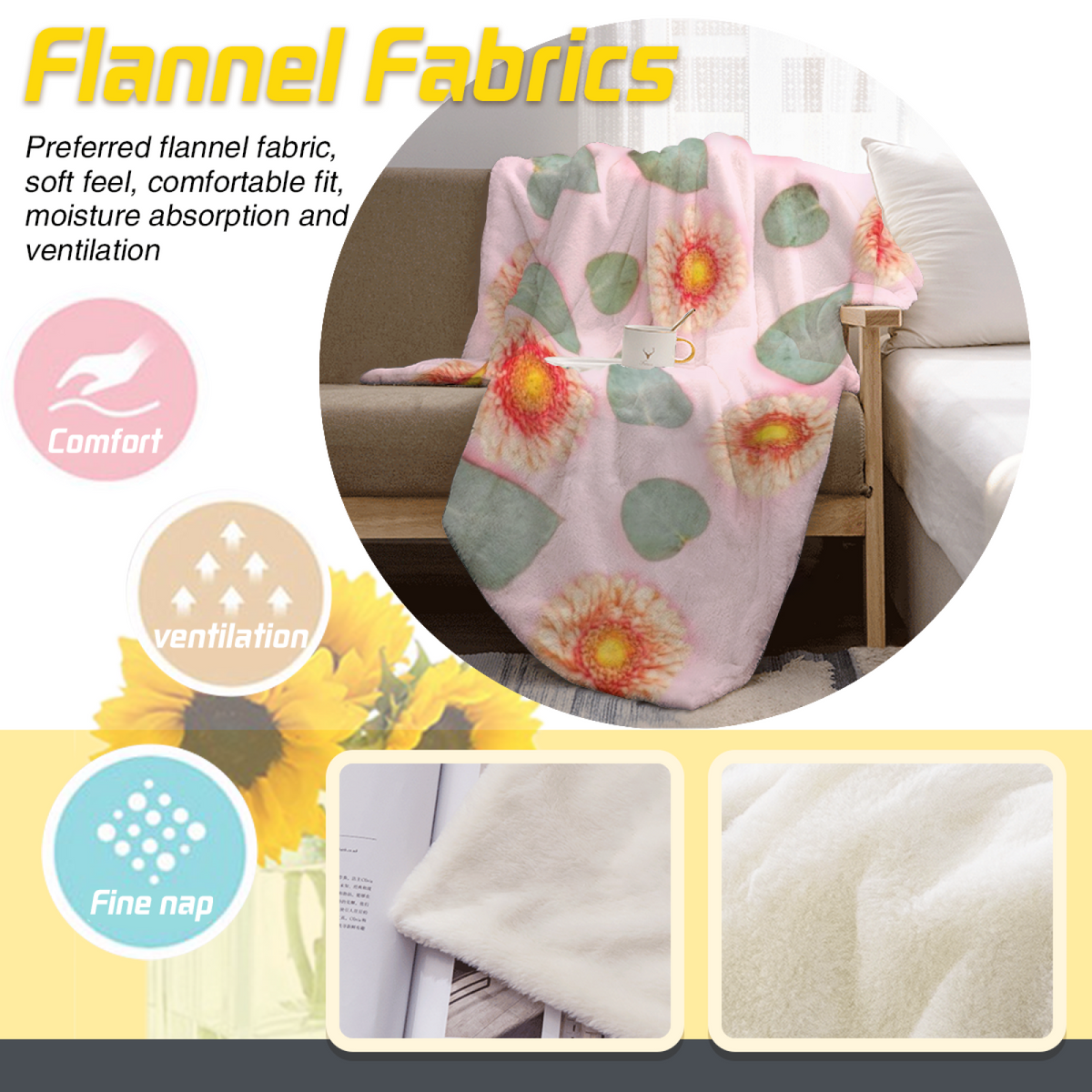 Frosted Wander Pastel Multicolor Art Decorative Flannel Blanket