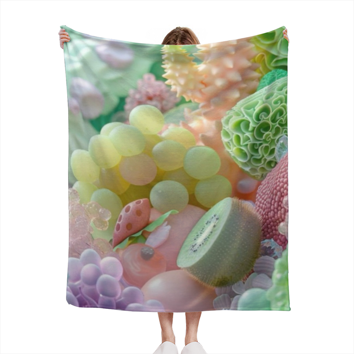 Soft Minimalist Plush Flannel Throw ¨C Mossy Picnic Collection