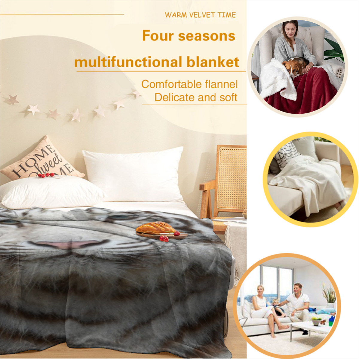 Velvet Horizon Dreamy Pattern Lightweight Flannel Throw
