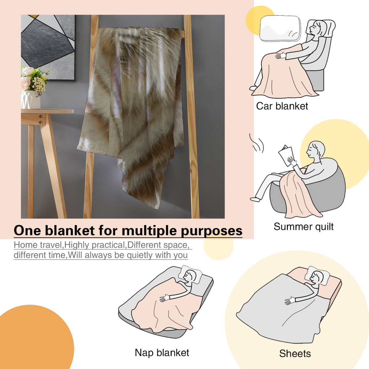 Velvet Horizon Dreamy Pattern Lightweight Flannel Throw