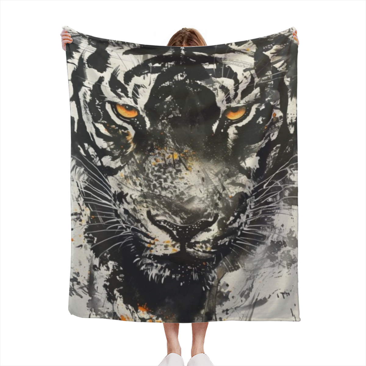 Rosewood Glow Soft Neutral Playful Decorative Flannel Blanket