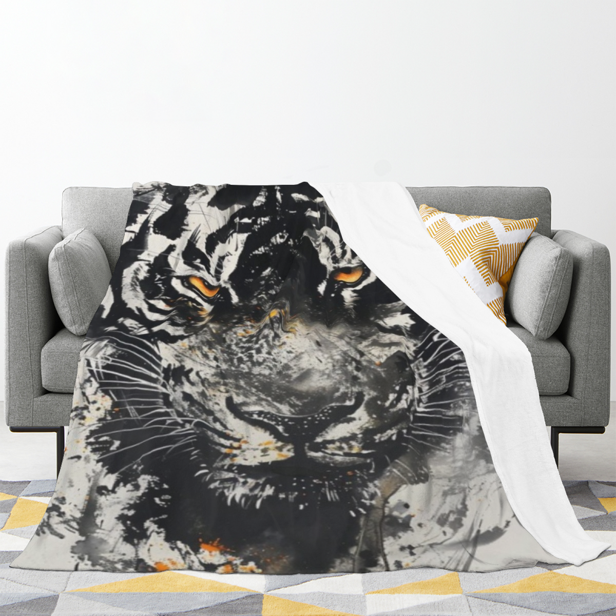 Rosewood Glow Soft Neutral Playful Decorative Flannel Blanket