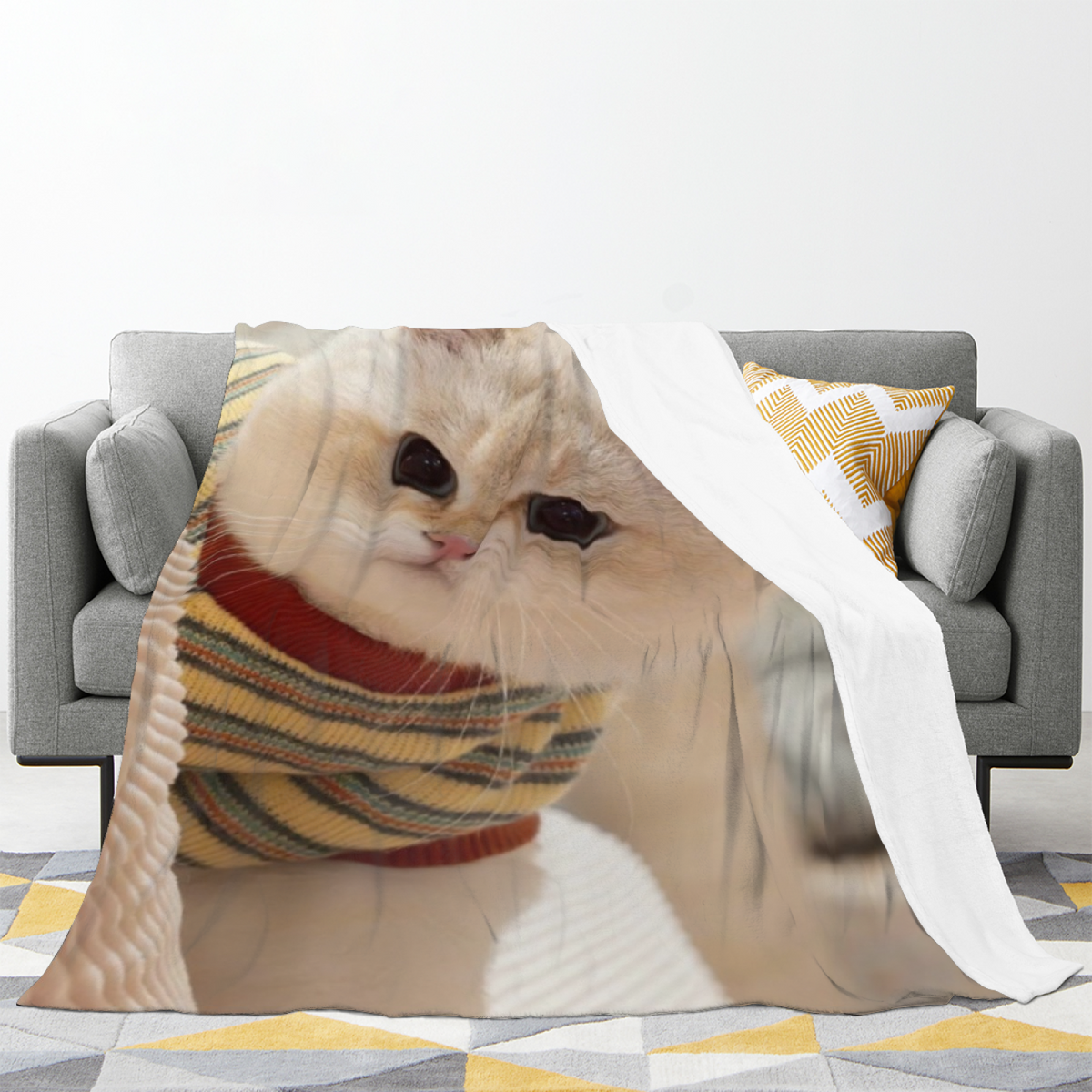 Misty Sanctuary Lightweight Flannel Throw in Rich Multicolor