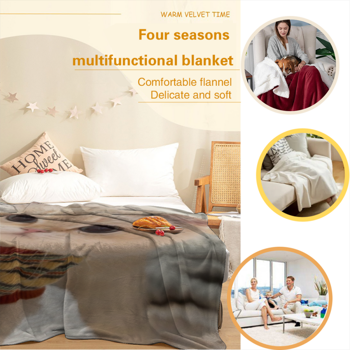 Misty Sanctuary Lightweight Flannel Throw in Rich Multicolor