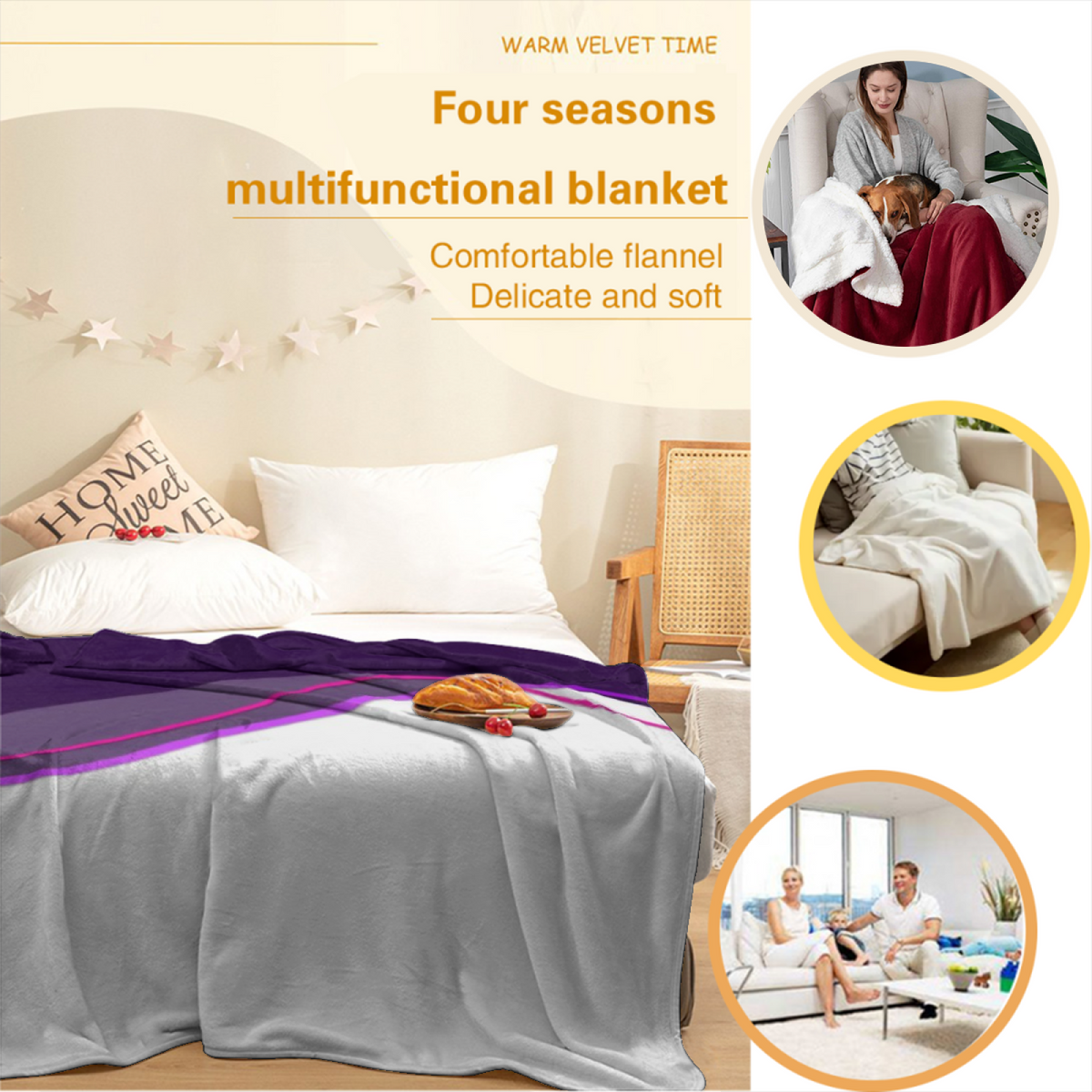 Watercolor Sanctuary Pastel Multicolor Modern Art Decorative Flannel Blanket