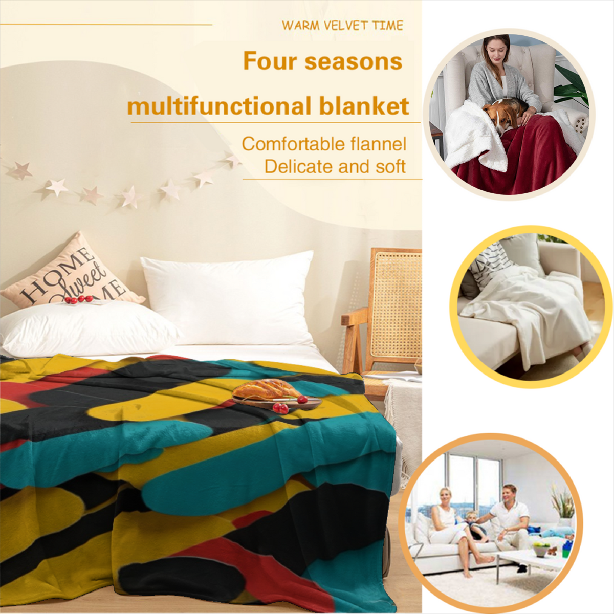Soft Minimalist Plush Flannel Throw ¨C Aurora Rhapsody Collection