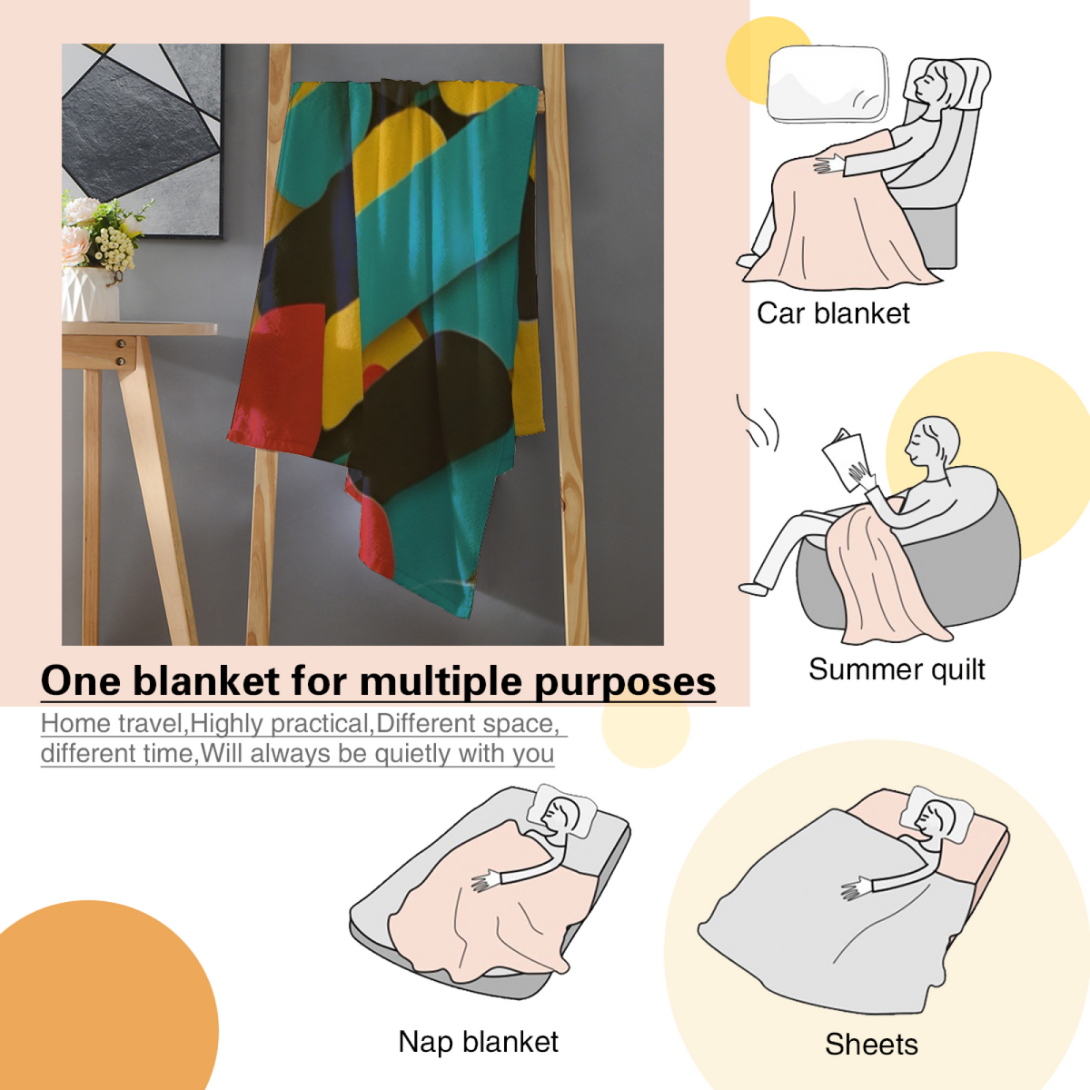 Soft Minimalist Plush Flannel Throw ¨C Aurora Rhapsody Collection