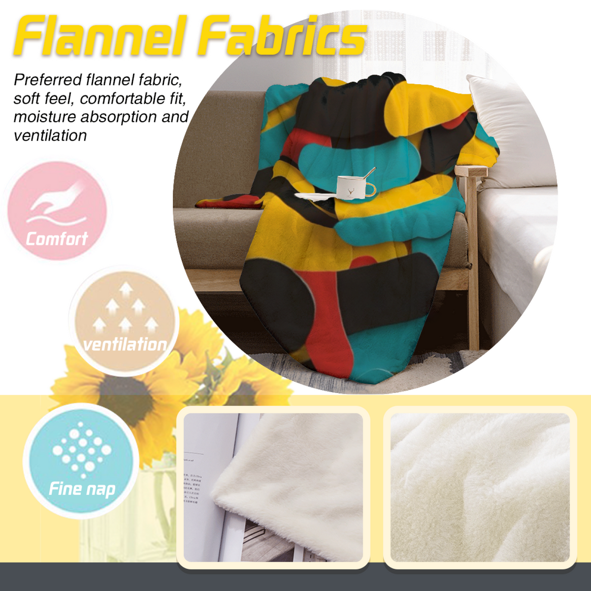 Soft Minimalist Plush Flannel Throw ¨C Aurora Rhapsody Collection