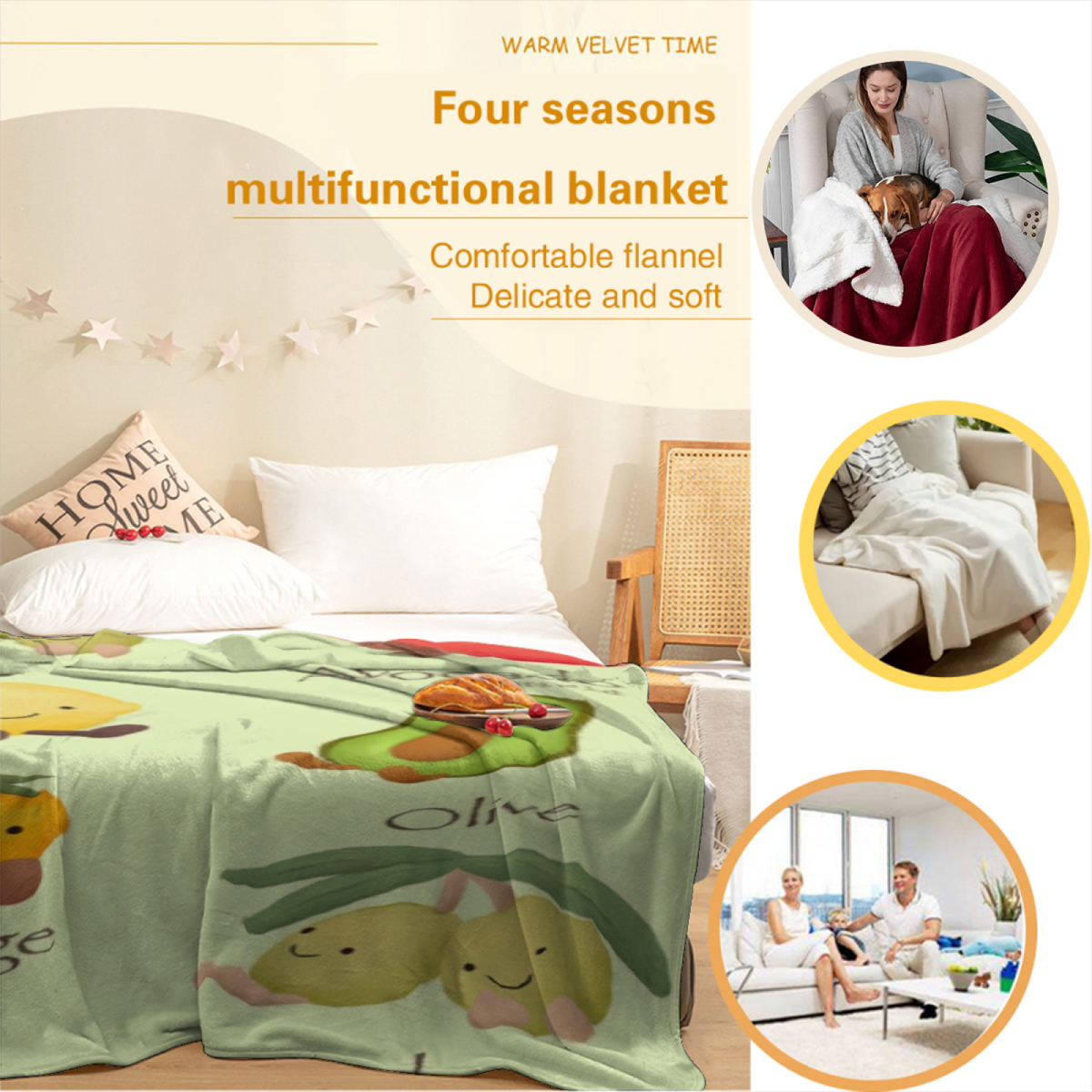 Riverstone Vista Soft Flannel Blanket in Pastel Multicolor
