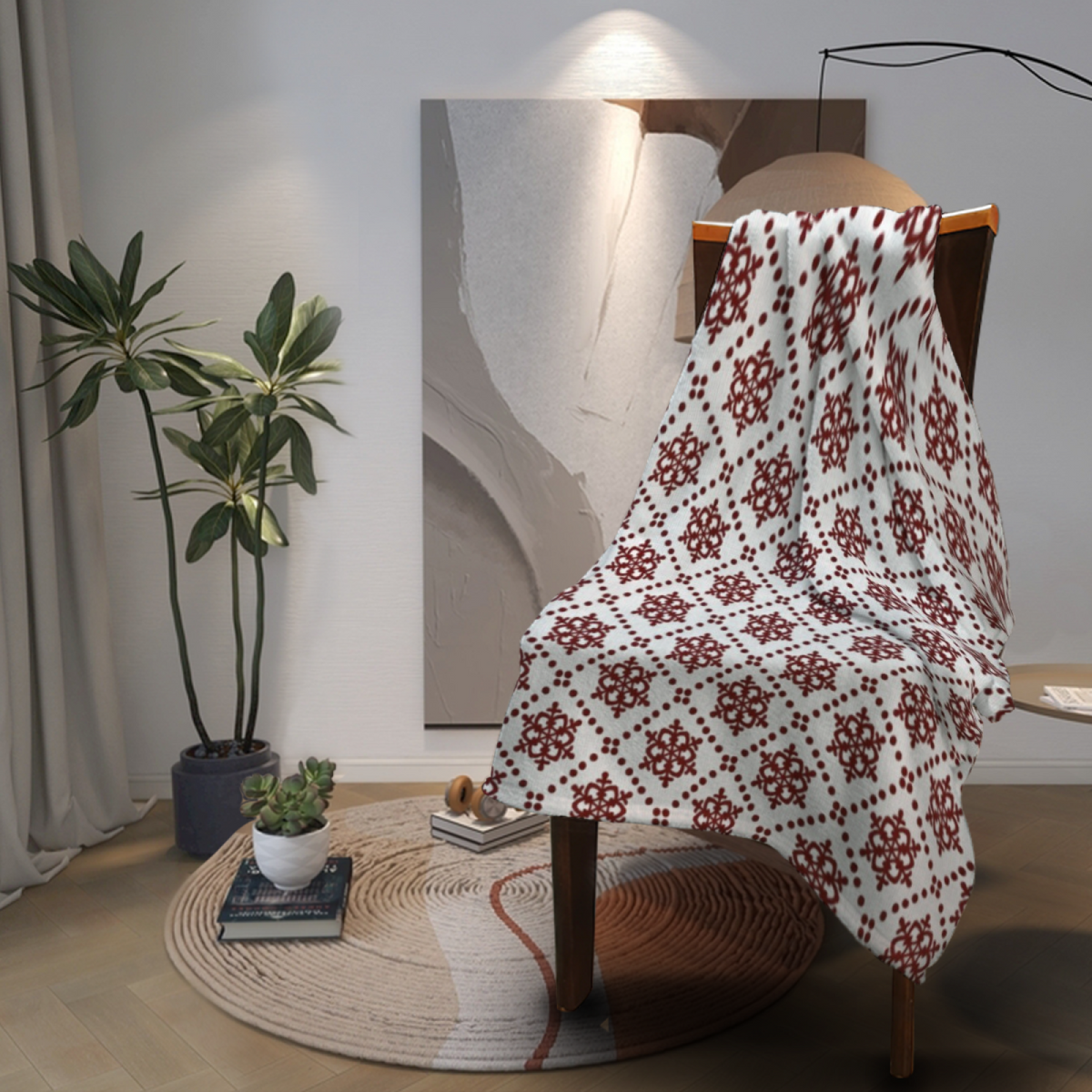 Soft Neutral Solstice Kaleidoscope Soft Flannel Blanket