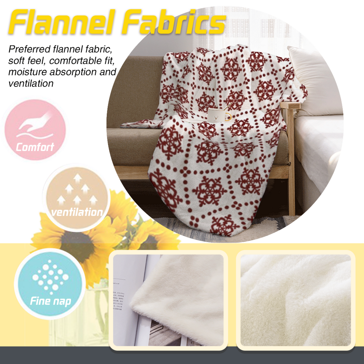 Soft Neutral Solstice Kaleidoscope Soft Flannel Blanket