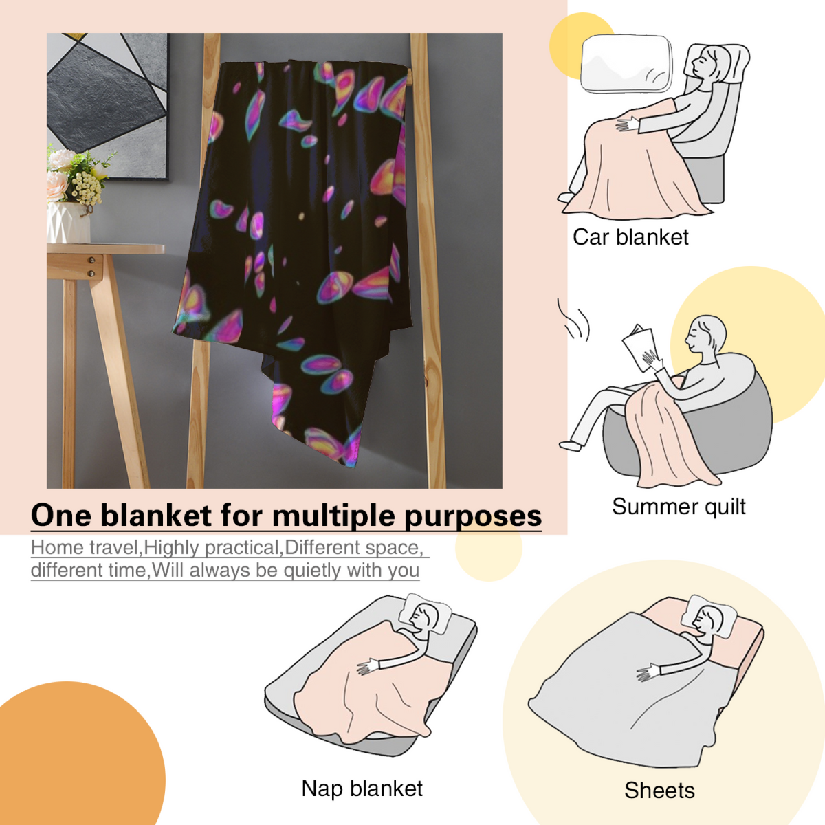Cedar Reverie Soft Neutral Art All-Season Flannel Blanket