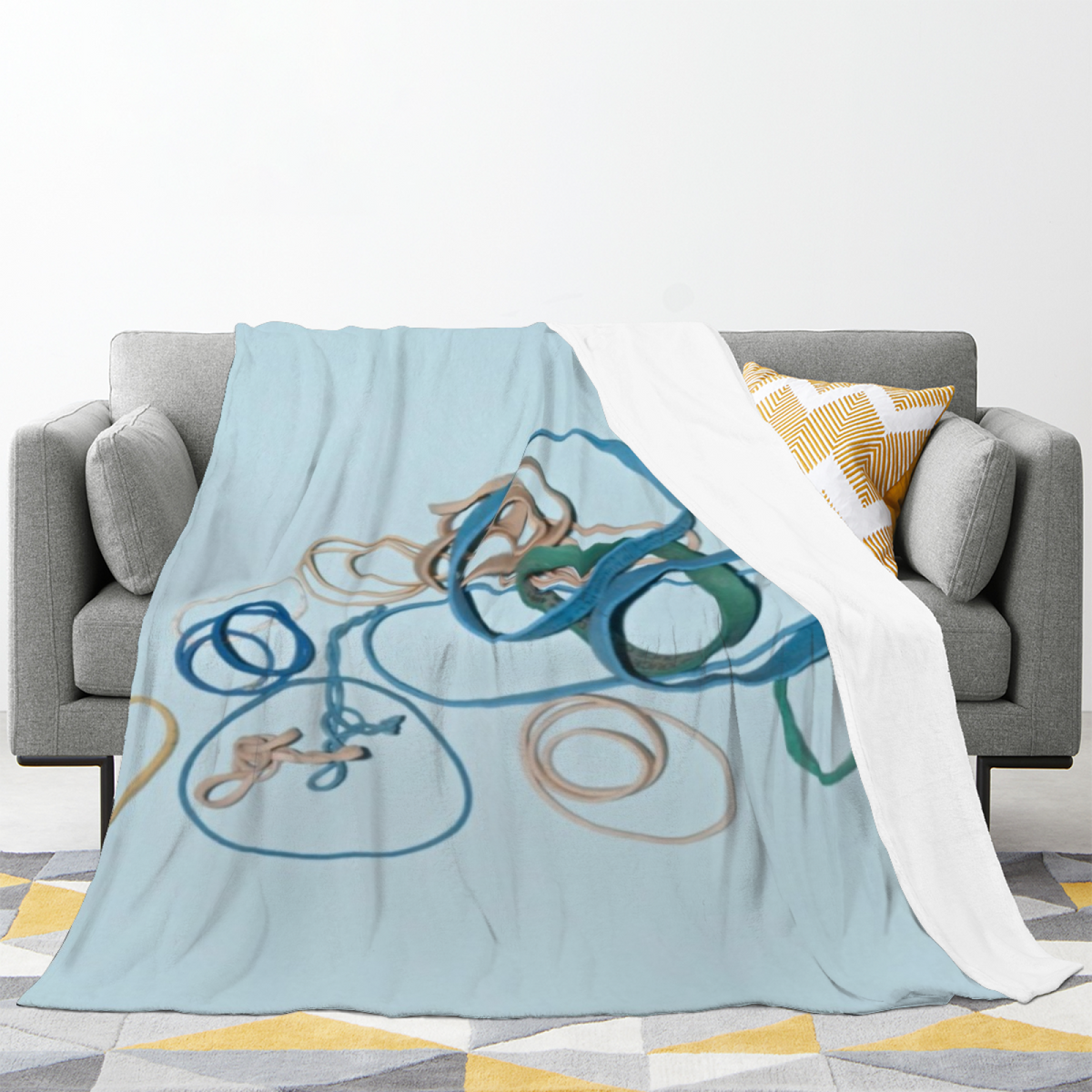 Coastal & Picnic Playful Graphic Plush Flannel Throw