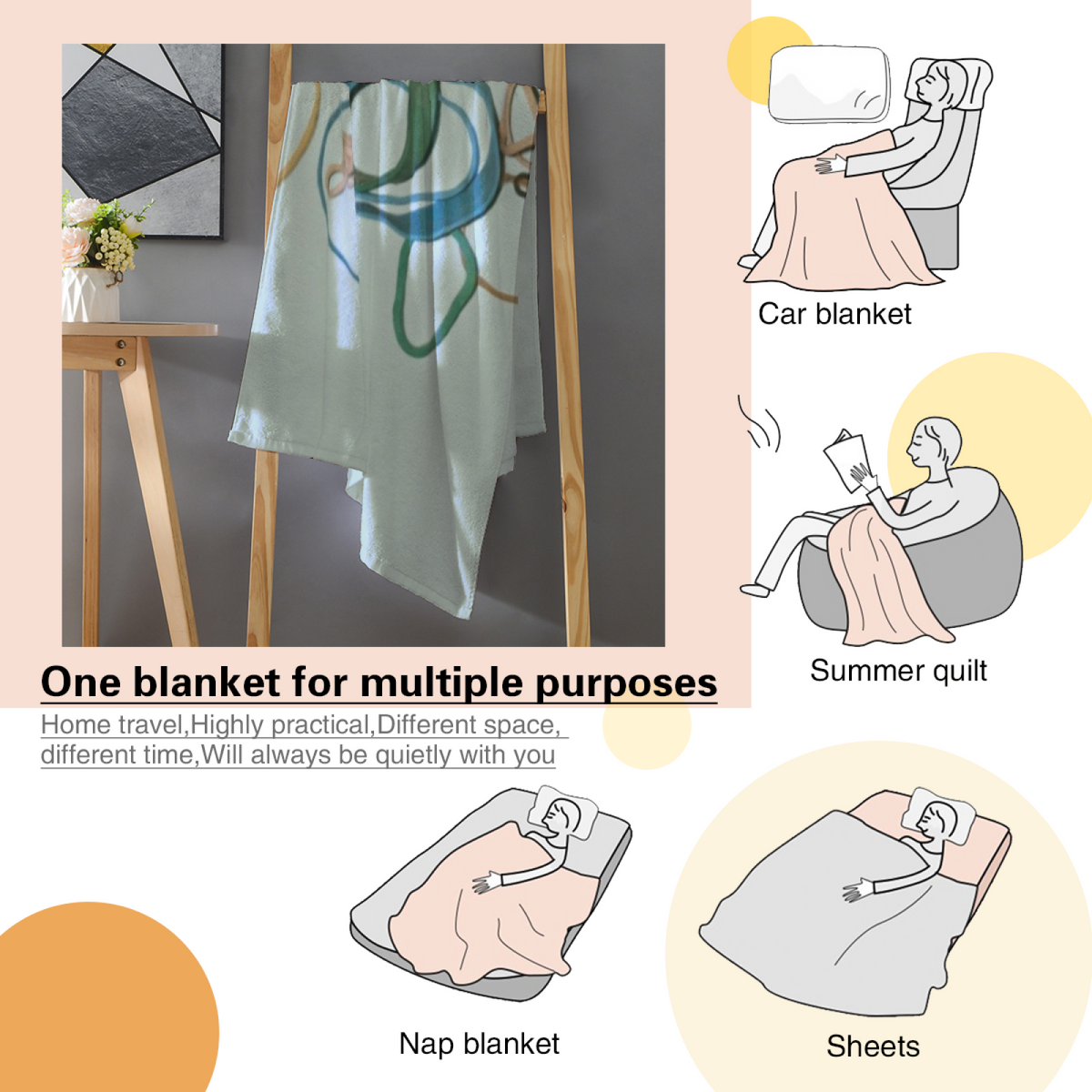 Coastal & Picnic Playful Graphic Plush Flannel Throw