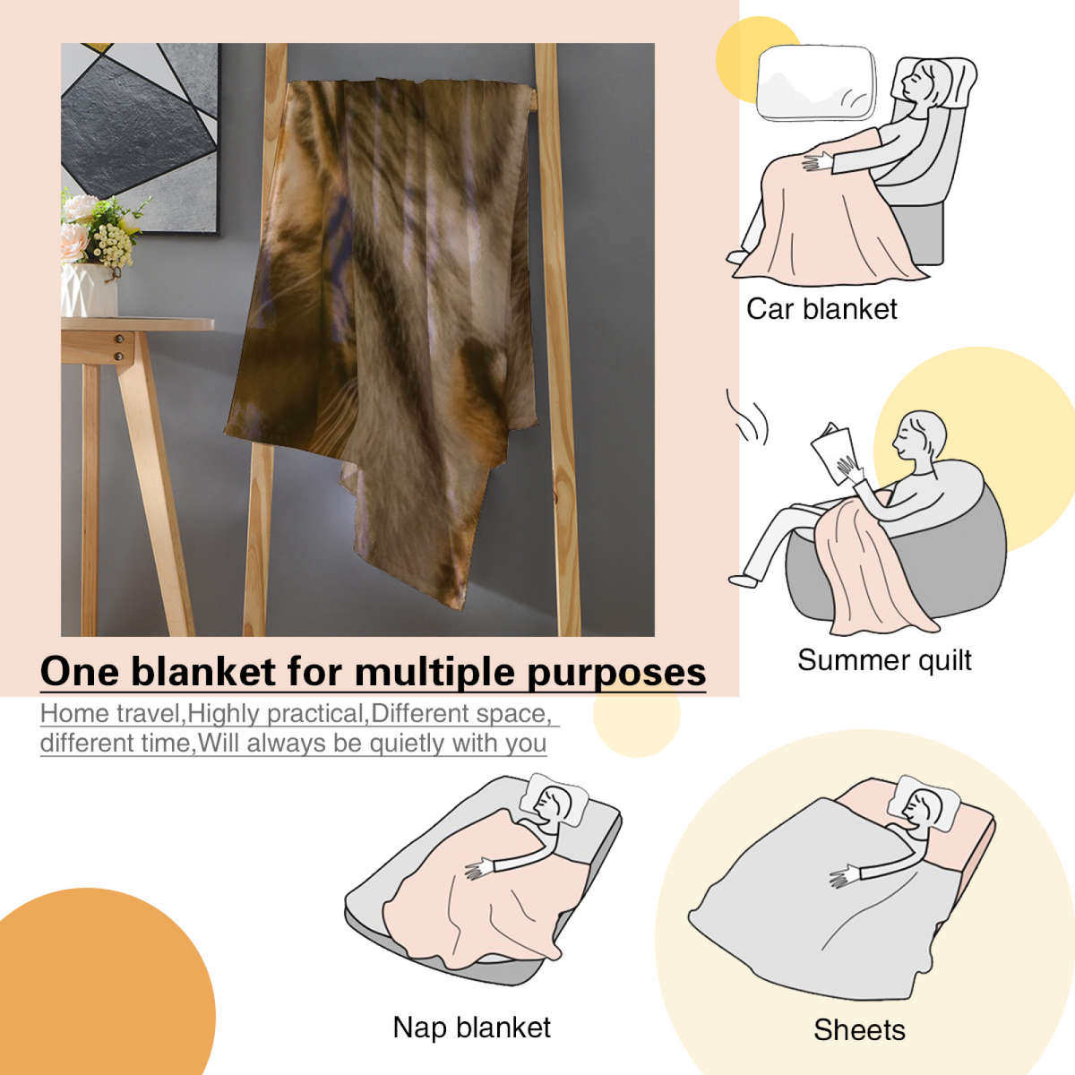 Meadow Haven Expressive Pattern Lightweight Flannel Throw