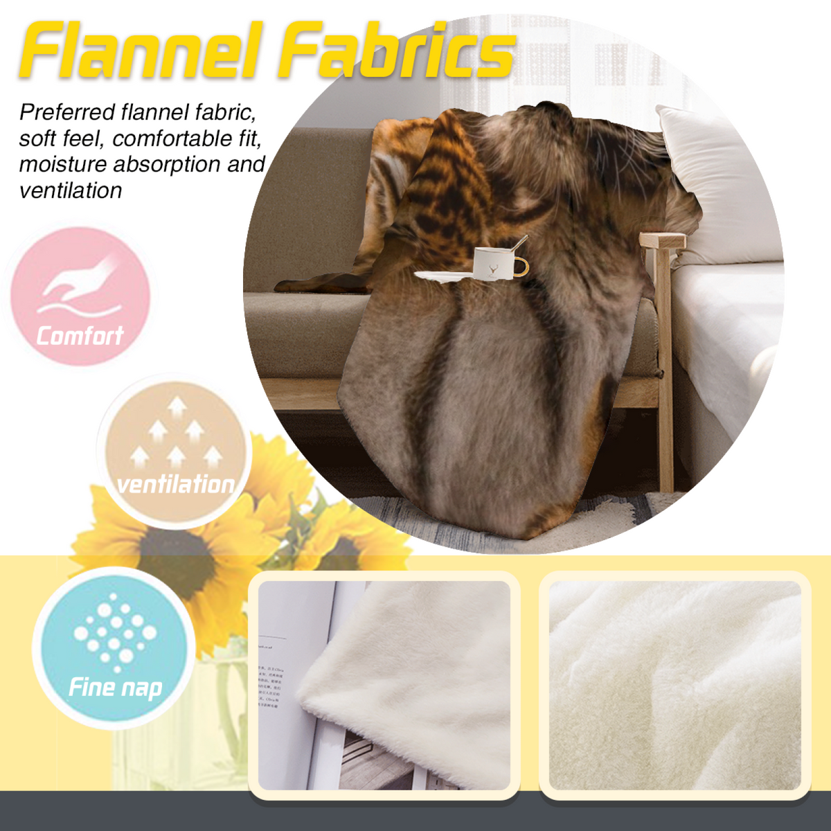 Meadow Haven Expressive Pattern Lightweight Flannel Throw