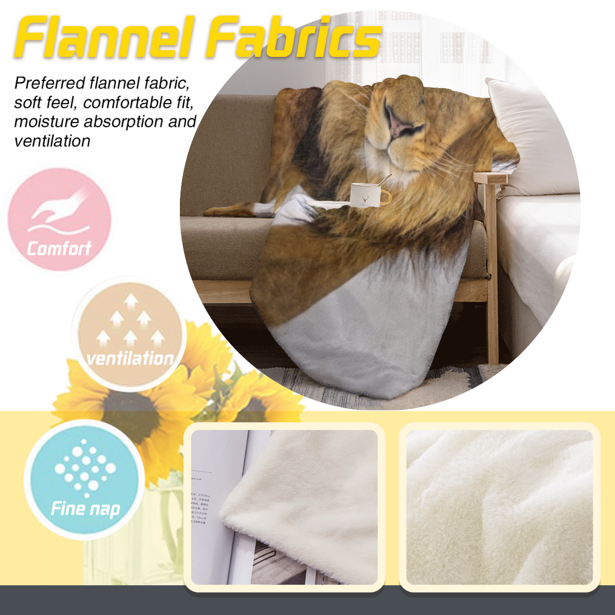 Soft Neutral Silver Garden Soft Flannel Blanket