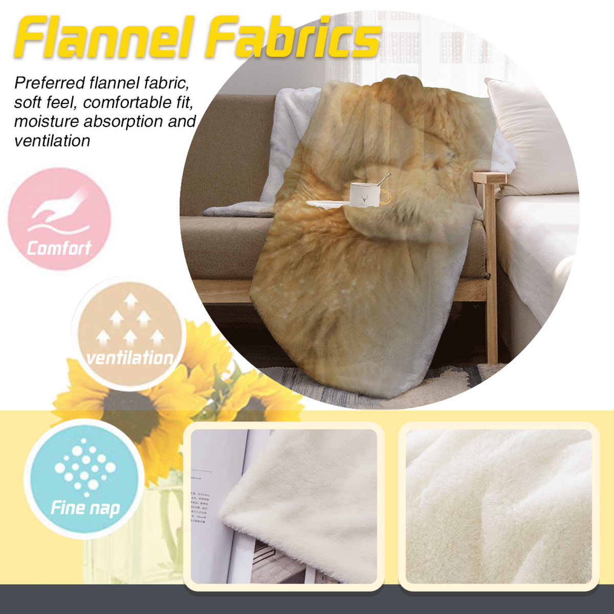 Flannel Throw Blanket with Lagoon Fable Cozy Cottage Artwork