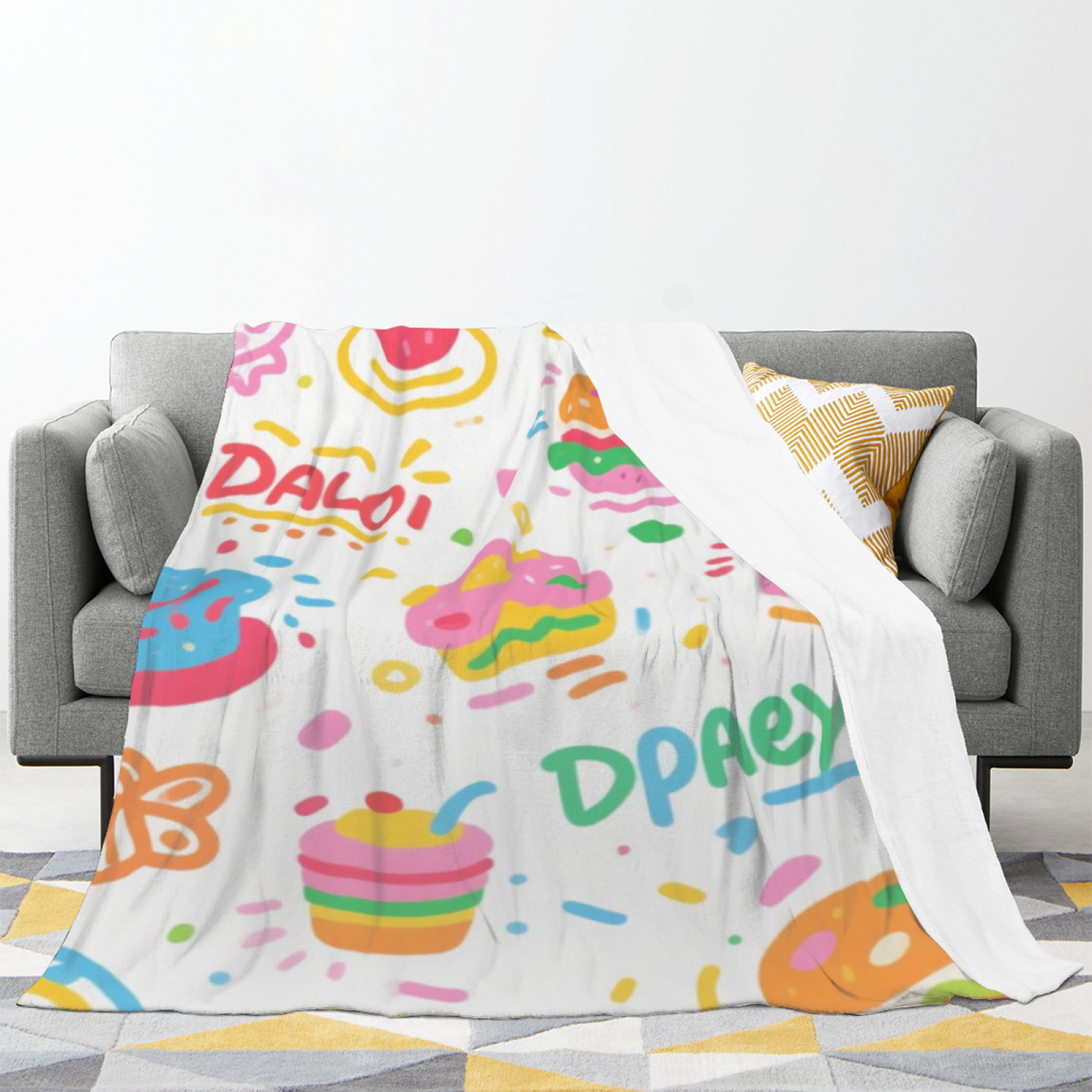Contemporary Graphic Art Throw Blanket ¨C Decorative Printed Cozy Home Blanket