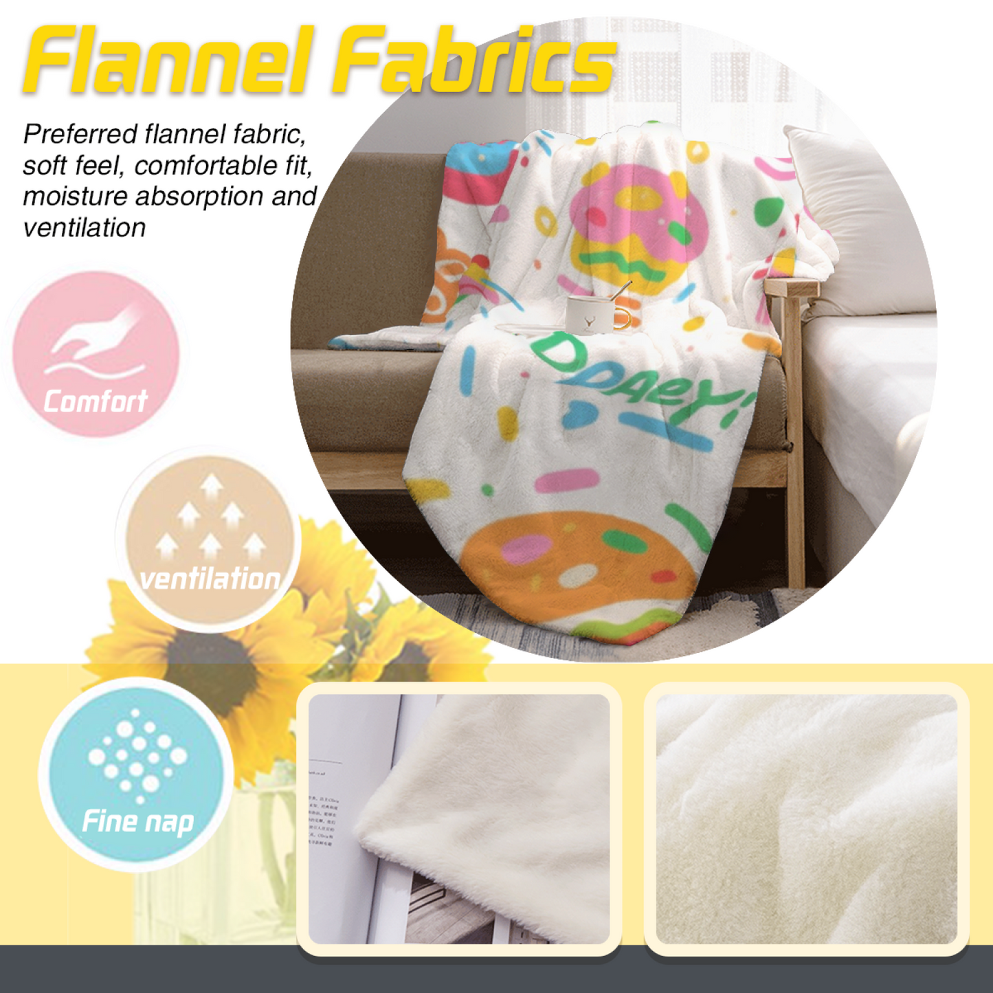 Contemporary Graphic Art Throw Blanket ¨C Decorative Printed Cozy Home Blanket