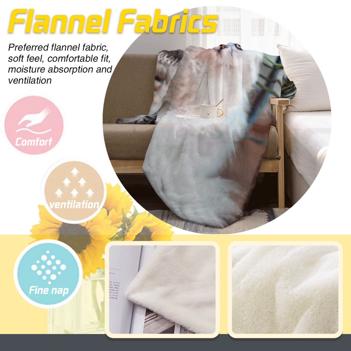 Flannel Throw Blanket with Desert Vista Cozy Cottage Artwork