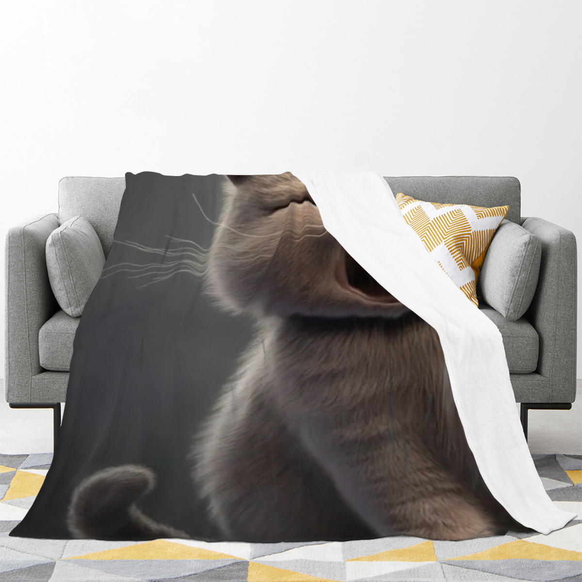 Luminous Horizon Inspired Flannel Sofa Throw ¨C Earthy Neutral Palette