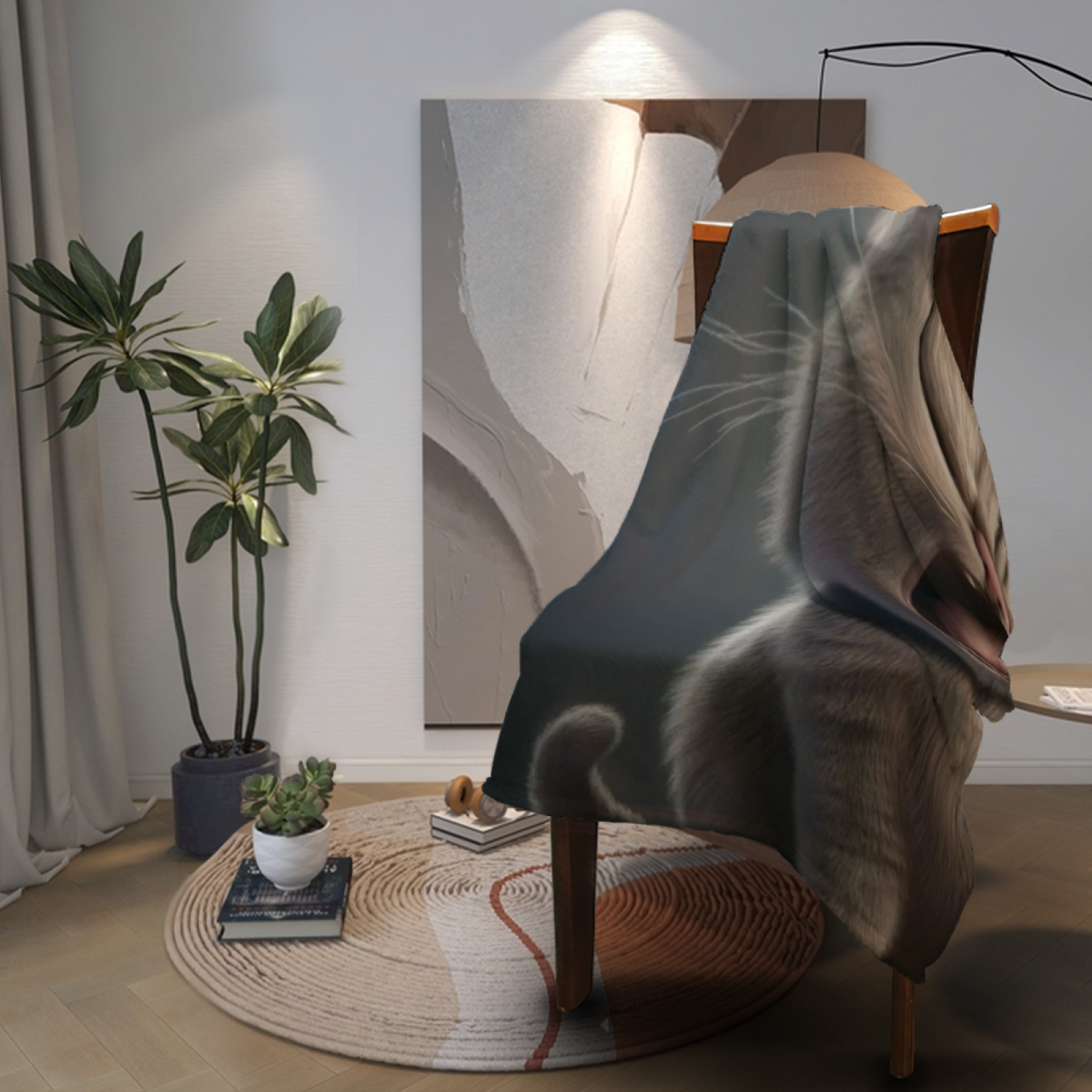 Luminous Horizon Inspired Flannel Sofa Throw ¨C Earthy Neutral Palette