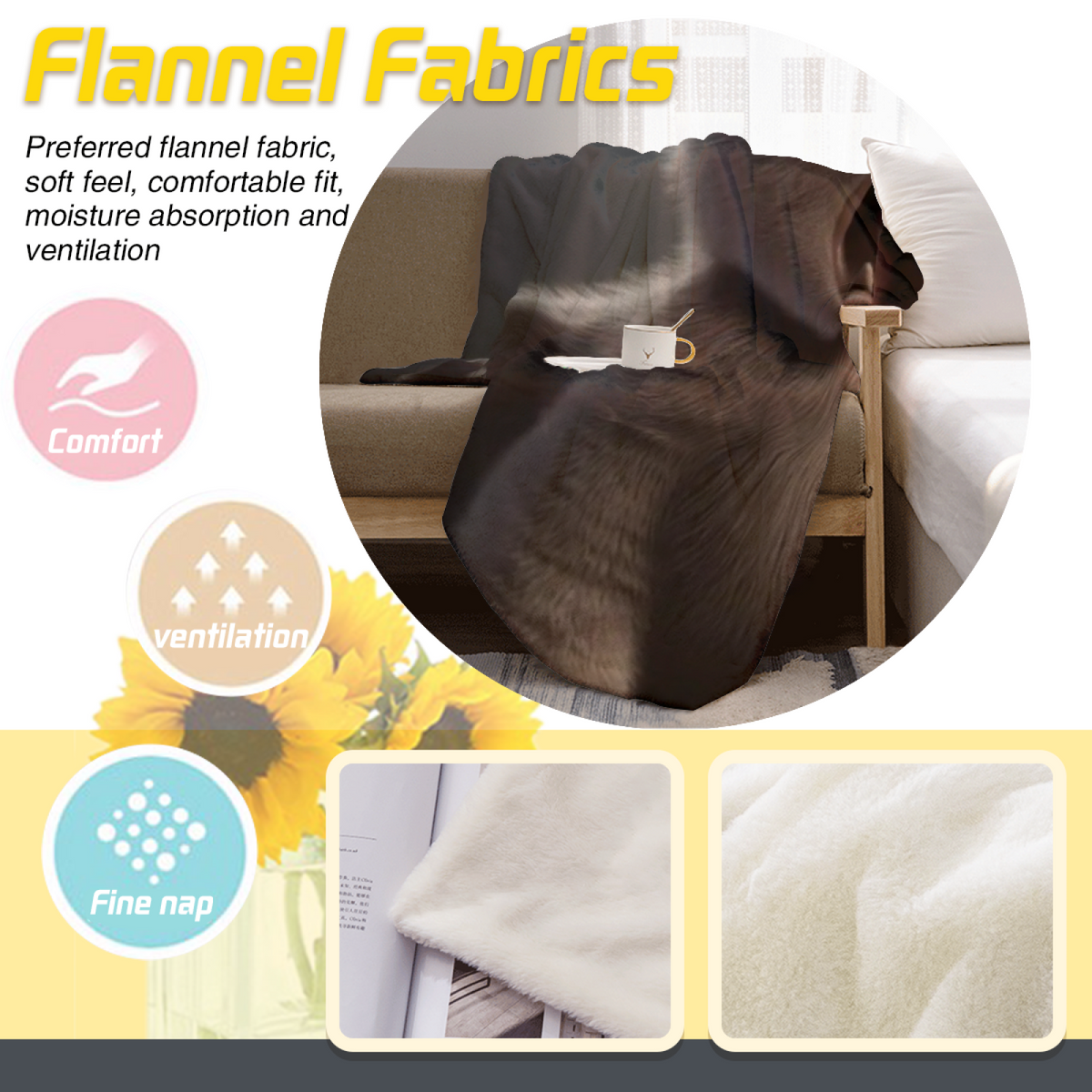 Luminous Horizon Inspired Flannel Sofa Throw ¨C Earthy Neutral Palette