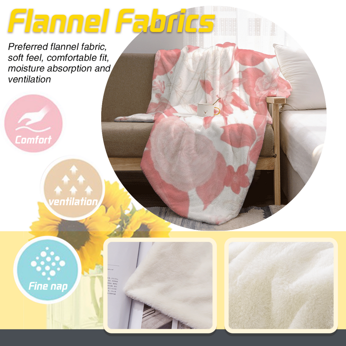 Burnished Wonder Home Accent Soft Flannel Blanket ¨C Pastel Multicolor
