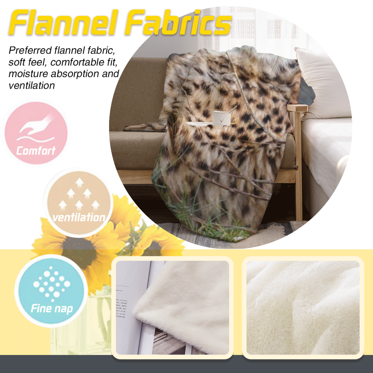 Dawn Vista Soft Neutral Art Plush Flannel Throw