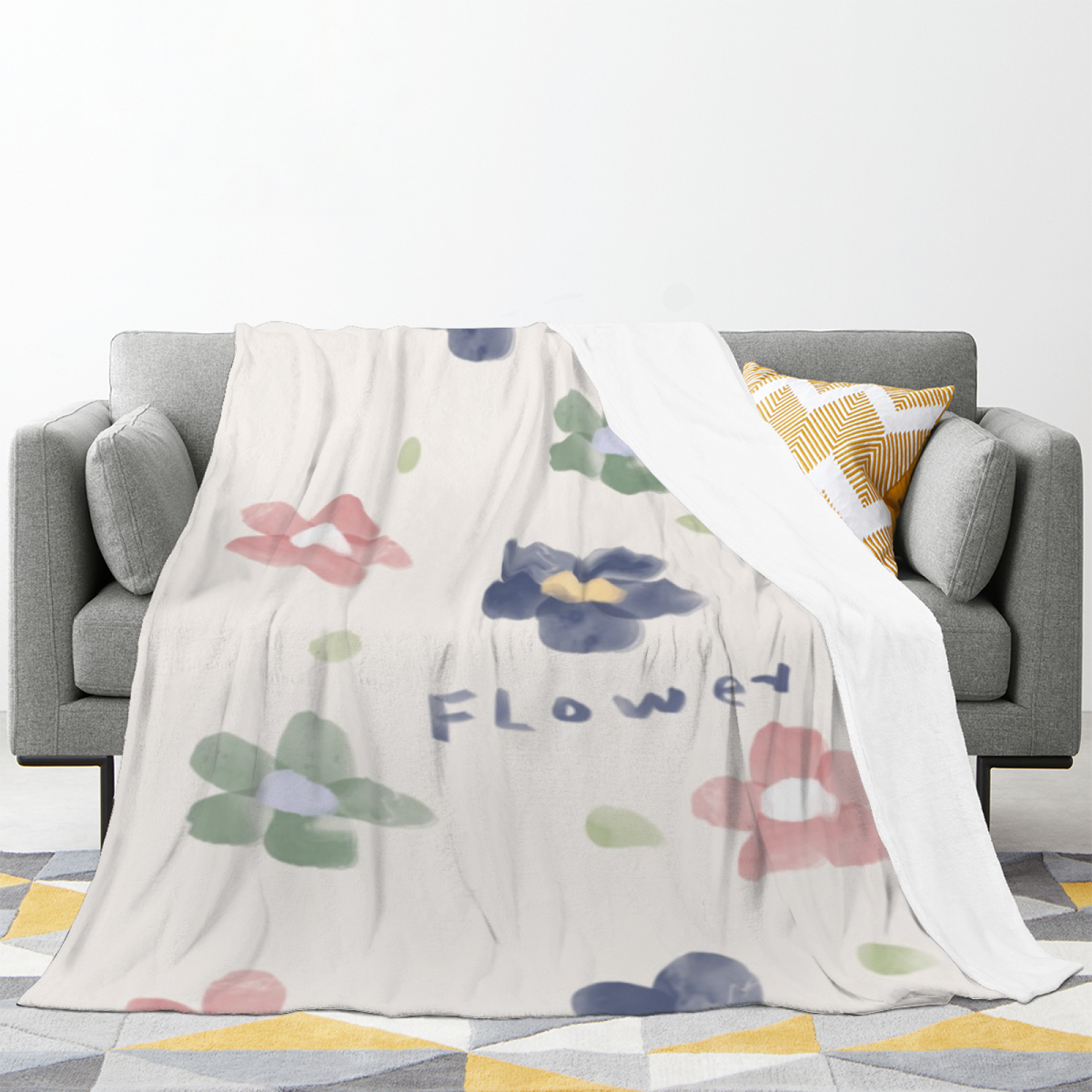 Saffron Charm Cozy Pattern All-Season Flannel Blanket