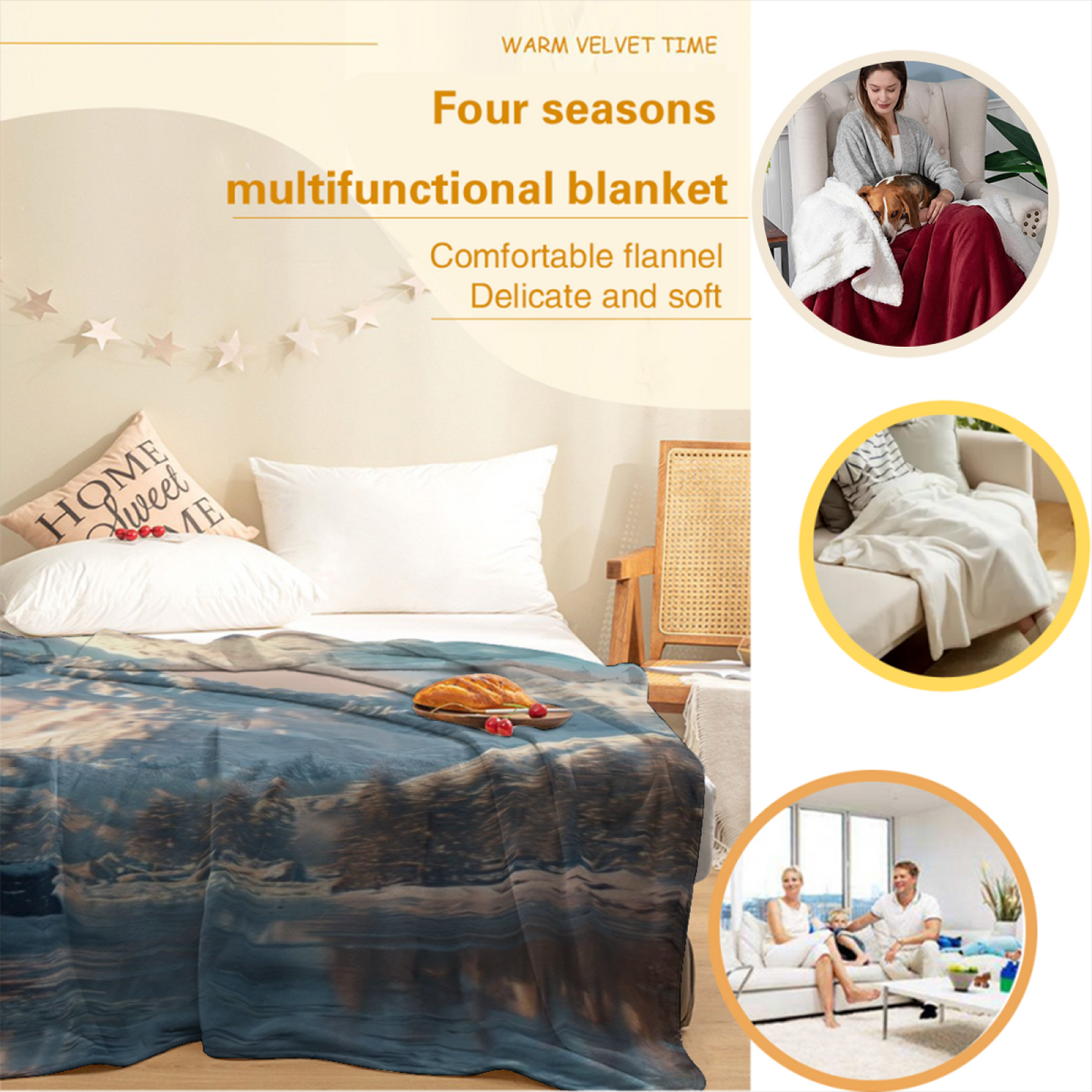 Modern Decorative Throw Blanket ¨C Colorful Artistic Pattern Cozy Blanket